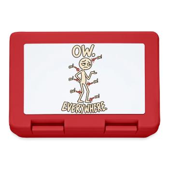 Ow Everywhere Chronische Schmerzen Spoonie Humor - Brotdose - Rot - Vorne