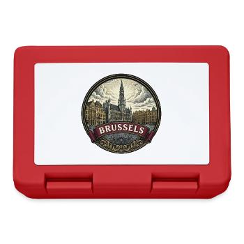 Brüssel, Belgien Reiseabzeichen Grand Place Geschenk - Brotdose - Rot - Vorne