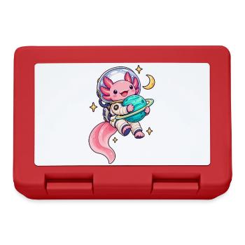 Süßer Axolotl als Astronaut mit Planet - Brotdose - Rot - Vorne