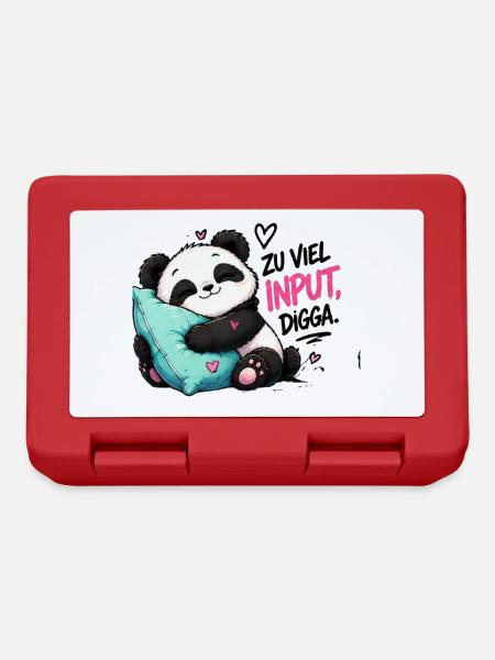 Zu viel Input Digga Panda - Brotdose - Rot