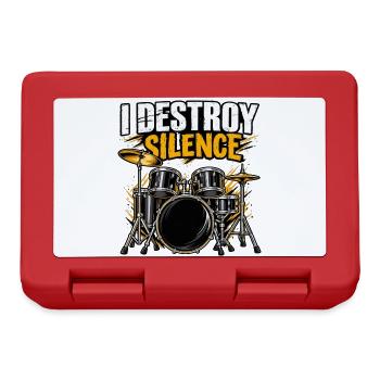 I Destroy Silence Schlagzeuger Funny Rock Band - Brotdose - Rot - Vorne