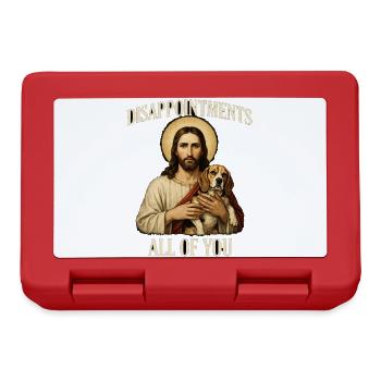 Disappointments Jesus mit Beagle - Brotdose - Rot - Vorne