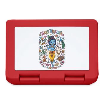 Cute Krishna Doodle – Hare Krishna Love & Joy  - Brotdose - Rot - Vorne