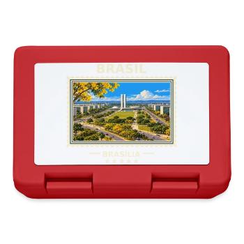 Brasilien Brasília Vintage Reisemarke - Brotdose - Rot - Vorne