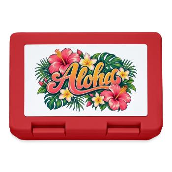 Aloha Tropenblüten - Brotdose - Rot - Vorne