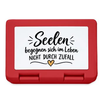 Seelenherz in Gold Schrift - Brotdose - Rot - Vorne