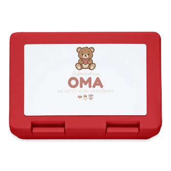 Befördert zur Oma 2027 – Teddy - Brotdose - Rot - Vorne