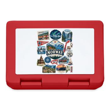 Norwegen Reisesticker - Brotdose - Rot - Vorne