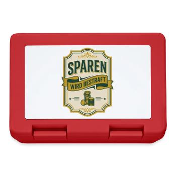 Sparen wird bestraft Satire Etikett Steuer - Brotdose - Rot - Vorne