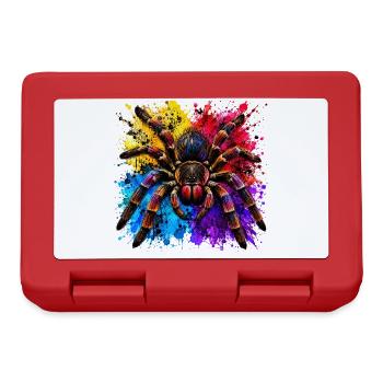 Neon Tarantel  Psychodelische Spinne im Farbklecks - Brotdose - Rot - Vorne