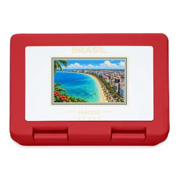Brasilien Maceió Vintage Reisemarke - Brotdose - Rot - Vorne
