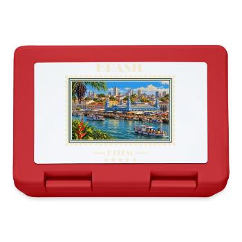 Brasilien Belém Vintage Reisemarke - Brotdose - Rot - Vorne