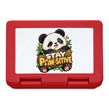 Stay Paw-Sitive Panda - Brotdose - Rot - Vorne