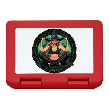 Yoga Hexe Halloween - Brotdose - Rot - Vorne