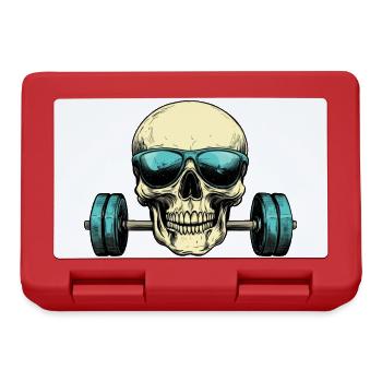 Totenkopf Sonnenbrille Hantel - Brotdose - Rot - Vorne