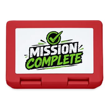 Mission Complete Grunge Logo Neon Green - Brotdose - Rot - Vorne