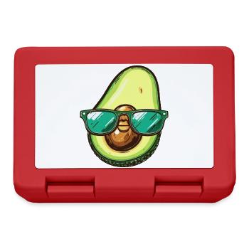 Avocado mit Sonnenbrille – Grün - Brotdose - Rot - Vorne