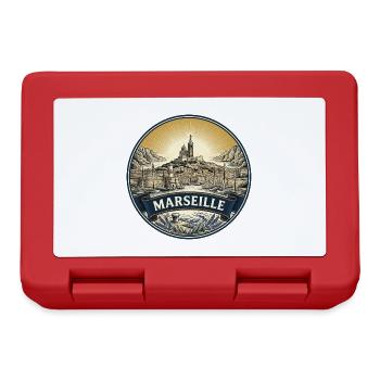 Marseille Frankreich Reiseabzeichen Notre Dame Geschenk - Brotdose - Rot - Vorne