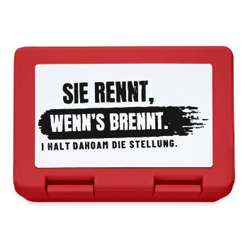 Sie rennt, wenn's brennt – I halt dahoam die - Brotdose - Rot - Vorne