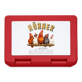 HÜHNER machen GLÜCKLICH - Brotdose - Rot - Vorne