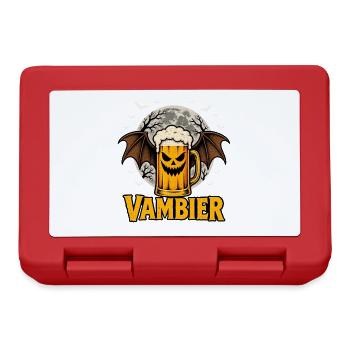 Vambier Halloween Bier Vampir Fledermaus Vollmond - Brotdose - Rot - Vorne