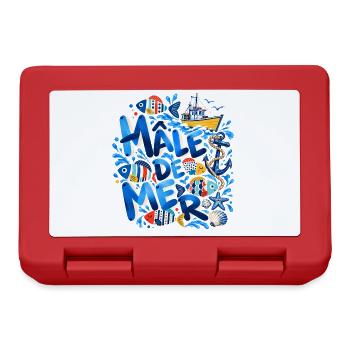 Männlicher Sea Nautical Illustrated Ocean Blue - Brotdose - Rot - Vorne