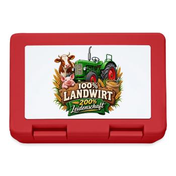 Landwirt Leidenschaft Traktor Design - Brotdose - Rot - Vorne