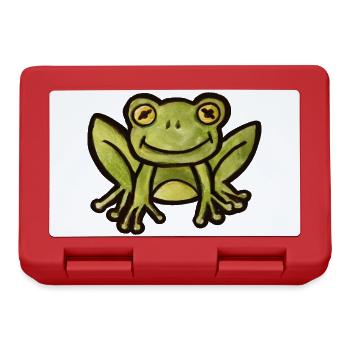 Aquarell Frosch-Anhänger - Brotdose - Rot - Vorne