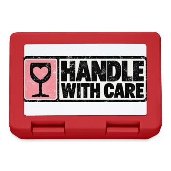 Handle With Care – Herz Retro Design - Brotdose - Rot - Vorne