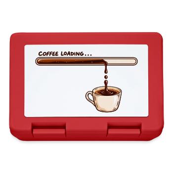 Coffee Loading Kaffee Spruch für Kaffeeliebhaber - Brotdose - Rot - Vorne