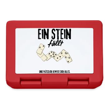 Domino Effekt Dominosteine Spiel Strategie Retro - Brotdose - Rot - Vorne
