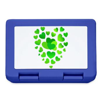 grüne Herzen grünes Herz - Brotdose - Royalblau - Vorne