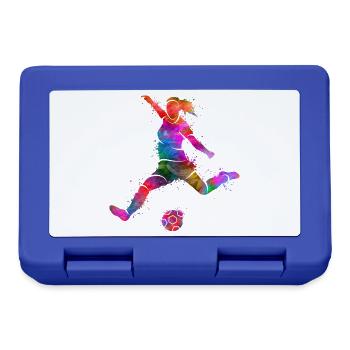 Fußballer Spieler Fußballspieler Mädchen Fußball - Brotdose - Royalblau - Vorne