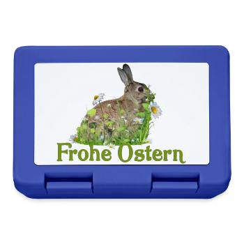 Frohe Ostern - Brotdose - Royalblau - Vorne
