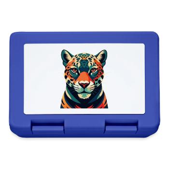 Leopard Cartoon Character Colorful Pet Animal - Lunchbox - royal blue - Front