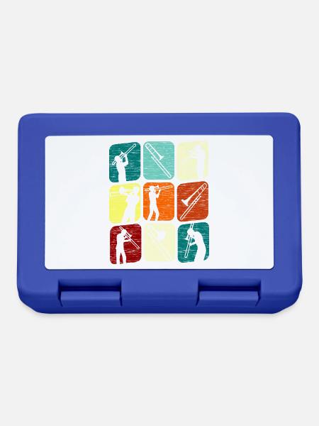 Posaunespieler Posaunist Posaune Retro - Brotdose - Royalblau