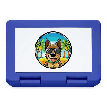 Deutsche Bracke Hunderasse Cartoon Sonnenbrille Strand - Brotdose - Royalblau - Vorne