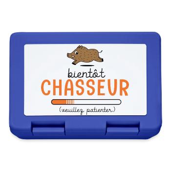 Bientôt Chasseur Body Bébé Cadeau Papa Chasse - Boîte à goûter - bleu royal - Devant