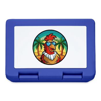Hahn Lustige Cartoon Sommer Strand Sonnenbrille Cool - Brotdose - Royalblau - Vorne