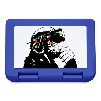 Monksy - Affe mit Virtual Reality Brille - Brotdose - Royalblau - Vorne