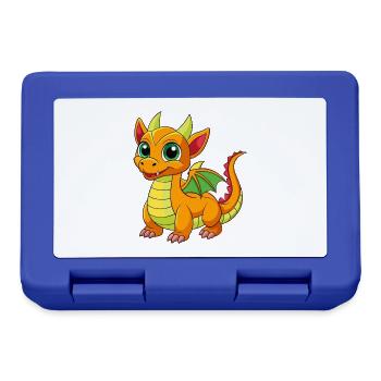 Dragon Cute Mascot Cartoon Character Kawaii - Lunchbox - royal blue - Front