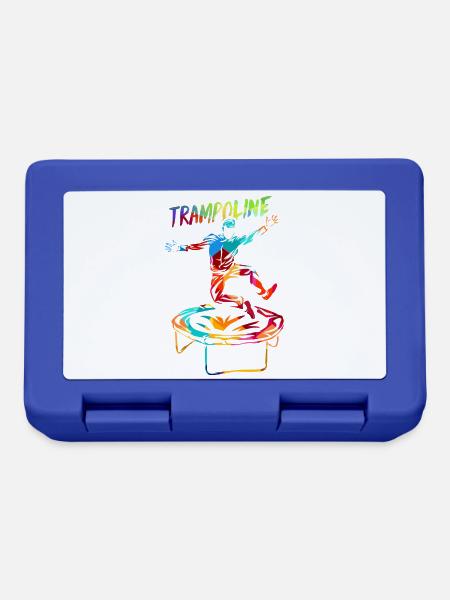 Schwungvolle Trampolin Gymnastin - Brotdose - Royalblau