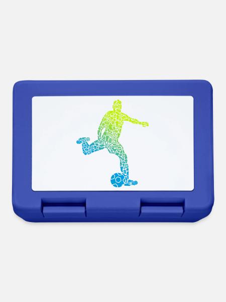 Fußball Symbole Fußballspieler Jungen Fußballer - Brotdose - Royalblau