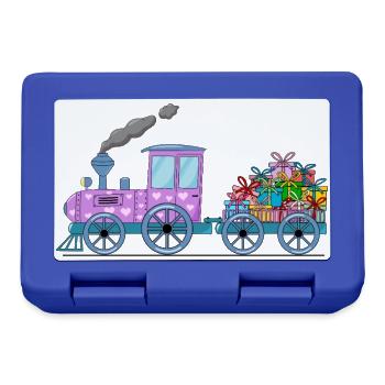 Children's train railway with trailer pink - Lunchbox - royal blue - Front