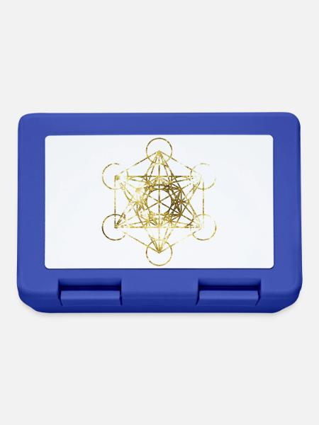 Metatrons Cube Gold heilige Geometrie - Brotdose - Royalblau