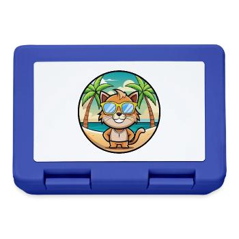Pixie Bob Katzenrasse Cartoon Sonnenbrille Strand - Brotdose - Royalblau - Vorne