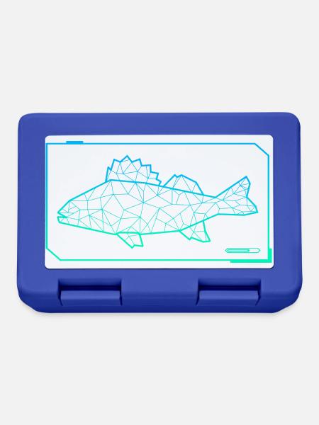 Barsch Angeln Fisch Polygon Barsch Angler - Brotdose - Royalblau