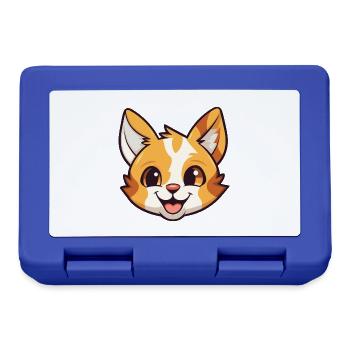 Pixie Bob Katze Cartoon Aquarell Illustration - Brotdose - Royalblau - Vorne