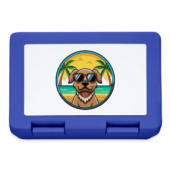Pudelpointer Chien Race Dessin Animé Lunettes De Soleil Plage - Boîte à goûter - bleu royal - Devant