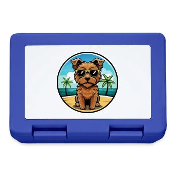 Norfolk Terrier Hunderasse Cartoon Sonnenbrille Strand - Brotdose - Royalblau - Vorne